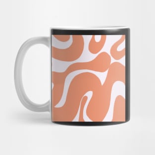 mauve brown groovy 70's squiggle print Mug